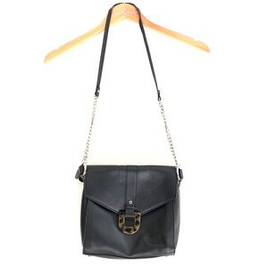 Zara Black crossbody saddlebag purse